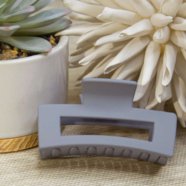 Blue Matte Rectangular Hair Claw Clip
